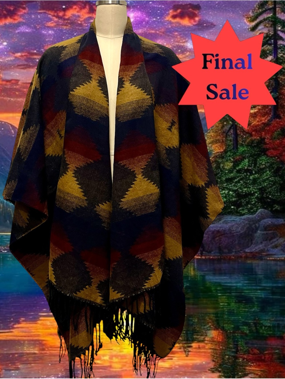 Vintage Poncho Scarf